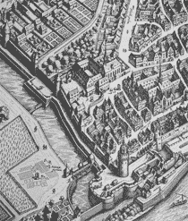 Bild: Stadtansicht von Frankfurt (Stich aus dem 17. Jahrhundert von Matthäus Merian)